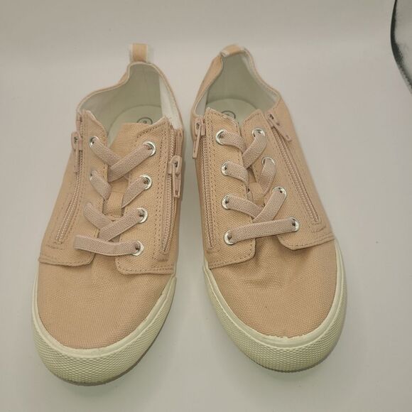 Cat and Jack Girls Canvas Lace and zipper sneaker - Picture 1 of 10